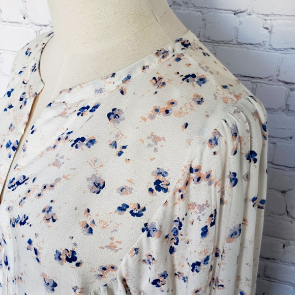 Lucky Brand Long Sleeve Boho Floral Smock Top--Sz M - Picture 3 of 16